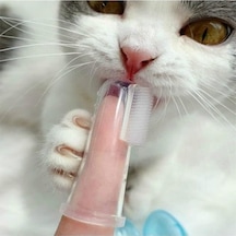 Kedi Köpek Parmak Diş Fırçası Kutulu Evcil Hayvan Diş Fırçası Pembe