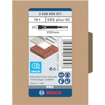 10x Pro Sds Plus-4c Düz Keski Seti Beton, Tuğla, Ø Mm, Professional Aksesuar Kırıcı Delici, Kırıcılar