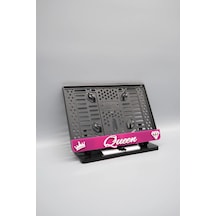 Quenn 3d Kabartmalı Pleksi Pembe Motor Plakalığı - 848648016