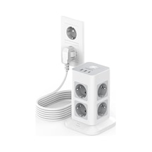 Tessan Çok Çoklu Soket Ameliyat Koruması 3600w 16a, 8 Bölüm Soket Stripi Usb C Çoklu Eklentisi, 2m Uzantı Kablo Ile Strip Ekle, Evde Soket Kulesi Dağıtım Soketi, Gri