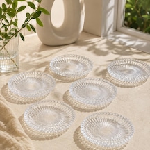 6 Lı Cam Tabak Erezlik Tatlı Tabağı Pasta Tabağı Sunumluk İkram Servis Tabağı 13 Cm 6 Adet Çok Renkli