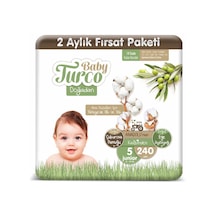 Baby Turco Doğadan Bebek Bezi 5 Numara Junior 2 Aylık Fırsat Paketi 240 Adet