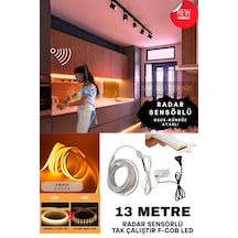 Ankara Teknik Sensörlü Amber Renk F- Cob Neon Led / Yüksek Lümen/ Dolap Alcıpan Tavan Led 13 Metre