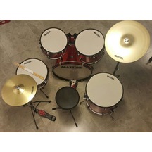 MAXTONE MXC-3017NMR DAVUL SET 5 PCS METALİK KIRMIZI + ZİL + TABUR