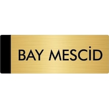 Metal Yönlendirme Levhası, Departman Kapı Isimliği Bay Mescid 5x20 Cm Altın Renk