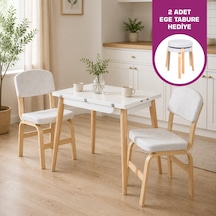 Vilinze Ege Sandalye Avanos Ahşap Mdf Mutfak Masası Takımı - 90x120 Cm