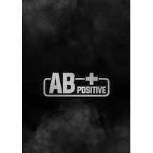 Ab + Pozitif Kan Grubu Araba Motorsiklet Etiket Sticker 14cm Beyaz Renk