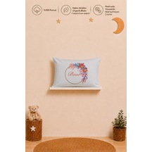 İsme Özel Kız Bebek Yastık Kılıfı 35x45 Cm %100 Pamuk Organik Baskılı İsimli Bebek Hediyesi 1037y
