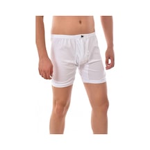 Beyaz 12 Adet 0110 Erkek Paçalı Boxer Beyaz