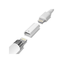 Ally Apple Uyumlu iOS Pen Pencil Kalem Usb Şarj Cihazı Lightning Adaptörü-Beyaz (364762889)