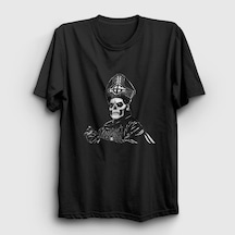 Presmono Unisex Papa Skull Ghost T-shirt Siyah
