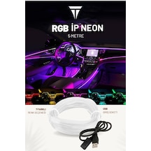 RGB Araç Içi Atmosfer Ambiyans İp Neon Torpido Led 5 Metre USB Gi