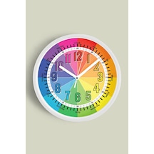 Eğitici Çocuk Odası Duvar Saati - 25cm - Önü Camlı Beyaz Kasa - Sessiz Mekanizma-jh0001 Beyaz