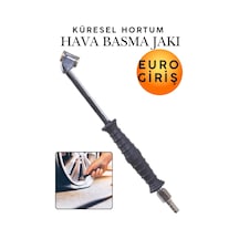 Euro Girişli Küresel Hortum Giriş Kompresör Lastik Şişirme Hava Basma Jakı Siyah Mandallı Lastik Şişirme Ucu Hava Kompresörü Bağlantı Aparatı Otomobil Bisiklet Motosiklet Lastik Şişirici Pirinç Krom