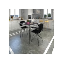 Knsz masa sandalye takımı hem75mazlum grisyh 070*070 klçsm 2 sandalye syhsyh kolçaklı sırt minderli