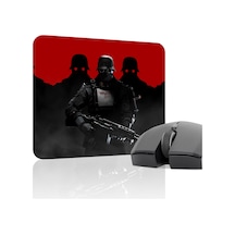 Wolfenstein Kaymaz Dikişli Kauçuk Oyuncu Mousepad V1 - 22x18 Gaming Mouse Pad Fare Altlığı
