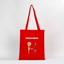 Radiohead The Best Of Kırmızı Gabardin Bez Çanta
