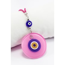 El Yapımı Yassı Cam Nazar Boncuklu Pembe Cam Nazarlı Araba Dikiz