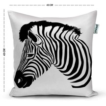 Sakallı Home Zebra Desen 3D Digital Baskılı Dekoratif Kırlent K