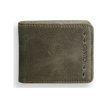 Guard Leather Guard Antik Yeşil Spor Özel Dikiş Desenli Deri Erkek Cüzdanı Çok Renkli