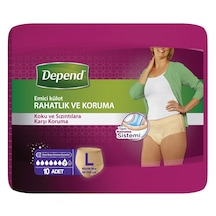 Depend Emici Külot Lohusa Pedi Kadın L Beden 1 Paket 10 Adet