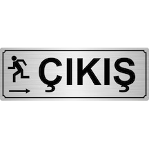 Gümüş Renk Metal Çıkış Sağa Yönlendirme Levhası 7cmx20cm