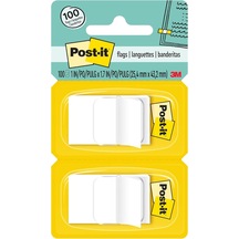 Bayraklar, 50/dispenser, 2 Dispenser/paket, 1" Geniş, Beyaz 680-we2