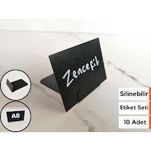 10 Adet Dekoratif Ürün Etiket Seti A8 7,5x5 Cm Siyah Silinebilir