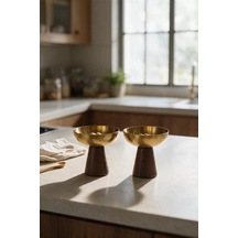 Akayev Aurea Gold 2li 10 Cm Akasya Ayaklı Dondurmalık, İkramlık,çerezlik Ve Sunumluk Çok Renkli