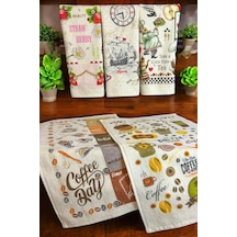 5'li Pamuklu Baskılı Havlu Seti 30x50 Cm El Yüz Mutfak Havlusu Yumuşak Desenli Su Emici Set 5 5 Li Set 6