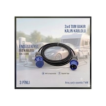 Karavan Ve Araç Şarj Cihazı 3x4mm 20 Metre Hes Veya Öznur Kablolu Uzatma Seyyar 3.8kw İle 11kw Mutlusan Mavi Fişli Uzatma Seyyar - 888650349