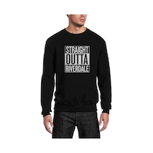 Riverdale Straight Outta Baskılı Siyah Erkek Örme Sweat