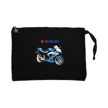 Suzuki GSX R600 Siyah Clutch Astarlı Cüzdan / El Çantası Siyah