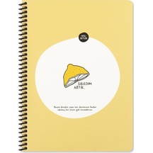 Keskin Hisli Şeyler Spiralli Defter Sıkıldım Artık 16.5x22.5 80 Yp Çizgili Kırmızı