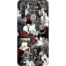Oppo Reno 3 - A91 Uyumlu Death Note Kolaj Tasarımlı Baskılı Silikon Kılıf Renkli