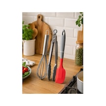 3 Lü Paslanmaz Silikon Spatula Çırpıcı Maşa - 899902967 Diğer