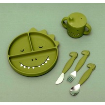 Trixie Silikon Çatal Kaşık Ve Bıçak Seti Mr.dino Karışık