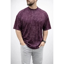 Yake Store Erkek Premium Tişört Osy Yumuşak Dokulu Yıkamalı Oversize T-shirt - Bordo - Bordo Kırmızı