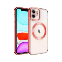 Apple Uyumlu iPhone 12 Uyumlu Kılıf Kross Magneticsafe Kapak - Kırmızı