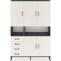 Arges Dolap 7 Raflı 4 Çekmeceli 5 Kapaklı 132x30x195 Antrasit-aytaşı/aytaşı Aytası/aytası