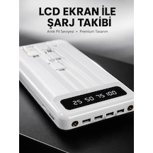 20.000mah Taşınabilir Powerbank Pd Teknolojili Çift Usb Çıkışlı Yeni Nesil - Lisinya Beyaz