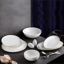Aryıldız AR34003 Bone Porselen 54 Parça Yemek Takımı Platin