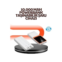 Taşınabilir 10000 Mah Powerbank Dijital Göstergeli, Type-c Ve Usb Çıkışlı Beyaz 96021479