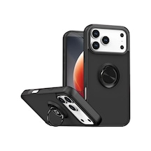 Newface Apple İphone 17 Pro Max Montreal Yüzüklü Silikon Kapak - Siyah