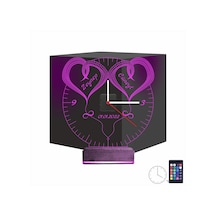 Luvivia Sevgiliye Hediye Kalp Sonsuzluk Yıldönümü V5 Kişiye Özel Saatli 3d Lamba - Masa Gece Lambası