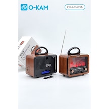 O-kam Ok-ns-03a Bluetooth Taşıma Saplı Şömine Efektli Radyo