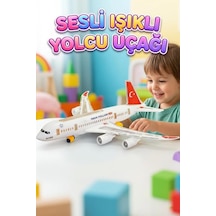 Işıklı Sesli Pilli Hareketli Kolay Kurulumlu Büyük Boy Oyuncak Türk Hava Yolları Uçağı