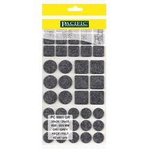 Pacıfıc Gri Yapışkanlı Karma Keçe 20x20, 25x25 - Ø 20mm,ø 25mm