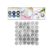 Epoksi Silikon Kalıp Çoklu Yuvarlak Anahtarlık Kolye Küpe Kalıp 3.5 Cm 36 Lı Şeffaf