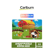 Özel Seri Eğitici Zeka Geliştirici Öğretici El Göz Koordinasyonu Ahşap Puzzle Köpek Kedi - 24 Parça